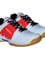 GOWIN Power Badminton Shoes (Red and White) with Charged Husky Shoe Bag 1