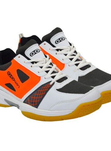 GOWIN by Triumph Staunch White/Grey/Orange Badminton Shoes Non Marking Sole